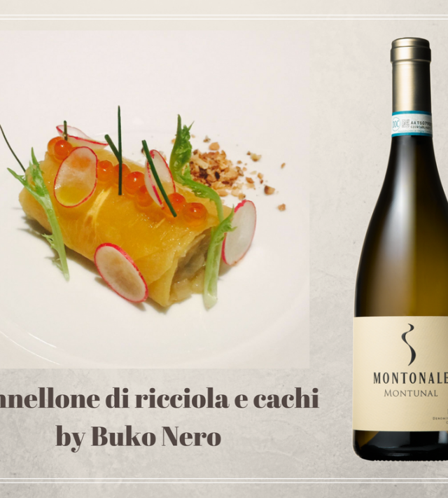 Immagine per la news Cannellone di ricciola e cachi al Buko Nero, sorseggiando Montunal