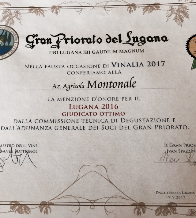 Immagine per la news Montunal premiato come miglior Lugana Doc 2016
