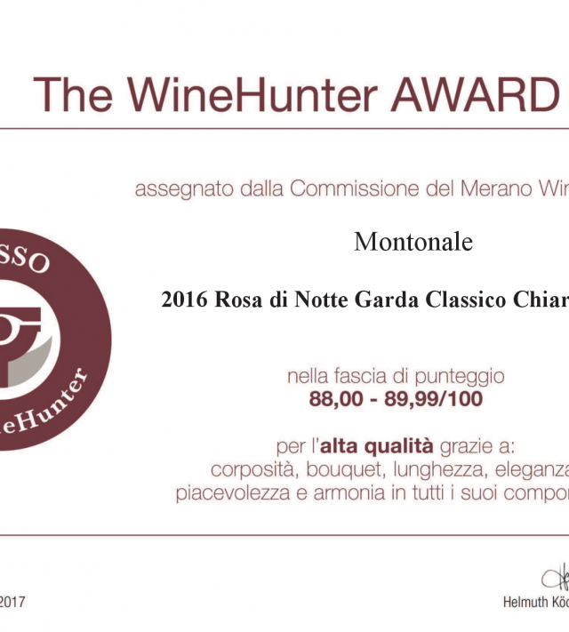 Immagine per la news Rosa di Notte premiato al Merano WineAwards